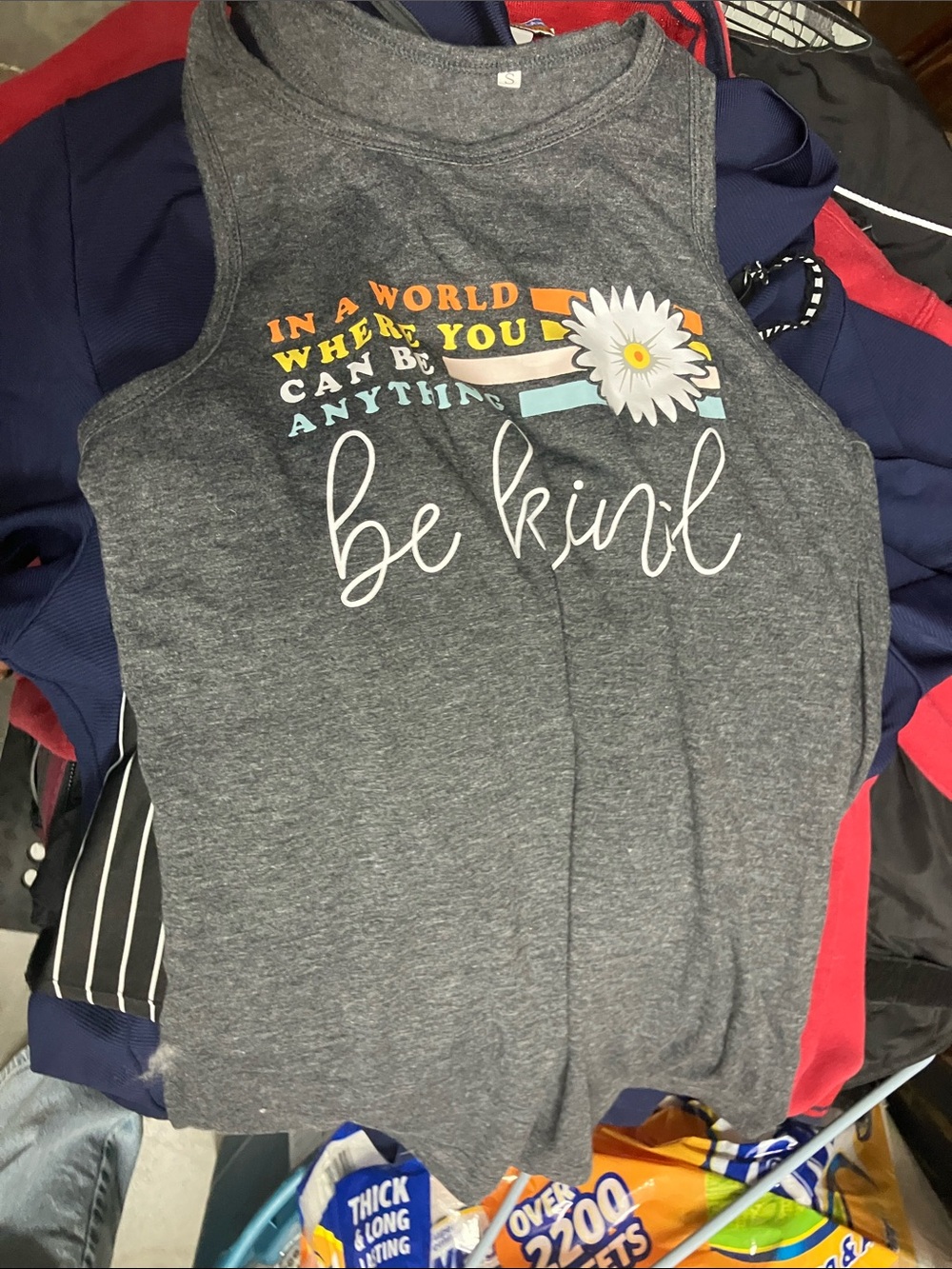 Be Kind Grey Girls' Tank Top - Inspirational Graphic